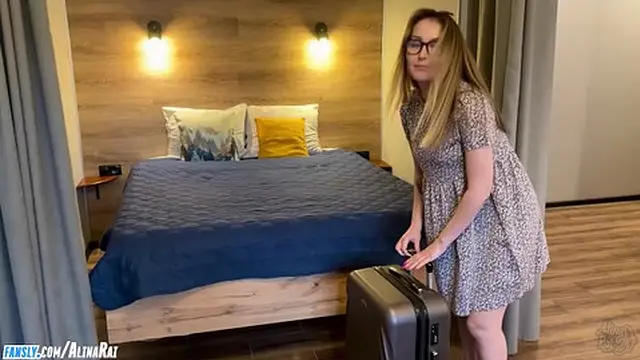 boyfriend and milf engage in intimate act in a hotel room 