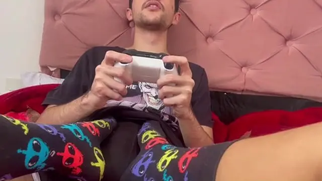 Midday fun, she teased me while we played games and got off together