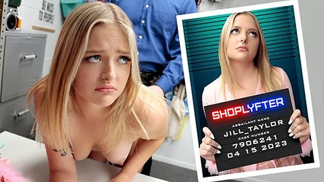 Blonde Teen Jill Taylor Gets a Lesson in Theft After Officer Mike Rides Her Hard - Shoplyfter