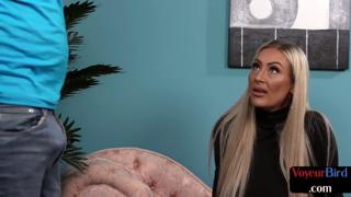 British MILF spies on black guy masturbating