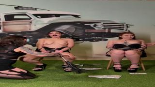 Raw warehouse threesomes get busted, naughty😈 girls seized, and probed by officers