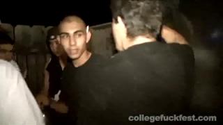 Slutty sorority girl gets gangbanged by bros at kegger