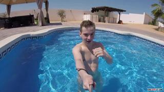 Taylor Blaze's Solo Strokes by the Sparkling Pool