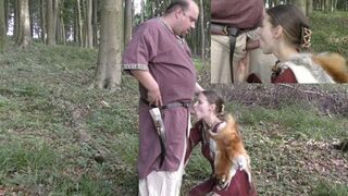 Feasting on juicy jizz on the medieval marketplace