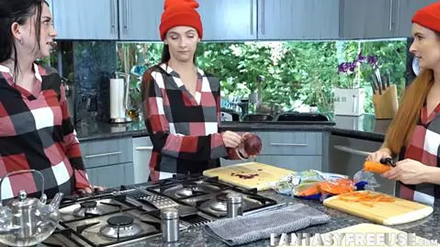 Serena Hills and Violet Spice Enjoy Wild Step  Fun