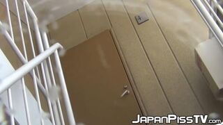 Gorgeous Asian Slut Pissing On The Stairs