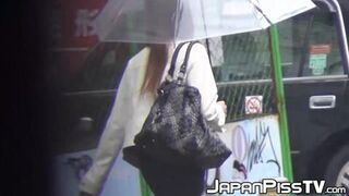 Four Japanese Babes publicly Pissing Hotly in Compilation