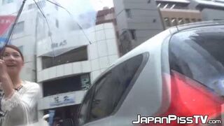 Japanese girl craves a tease as she struggles with a pee