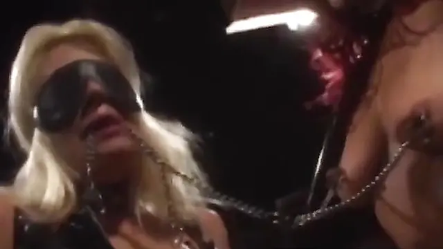 PussyCatsLatex com - Redhead domina's mega dildo discipline for lesbian sub