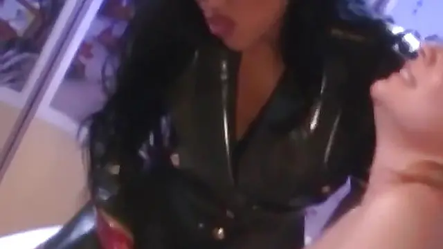 PussyCatsLatex com - Leather-clad mistress enjoys big ass🍑 lesbian’s paddling submission