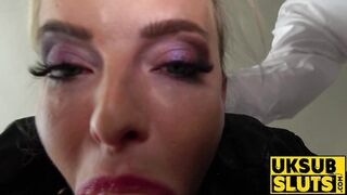 UKSubSluts com - BDSM Victoria Pure's rough penetration after blowjob and pleasure