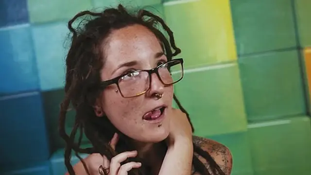 Outdoor Shibari Suspension - Tattooed Skinny Girl Tied to a Tree