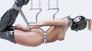 Hanging Restrained Girl On Her Way to Her Cell 3D BDSM Animation