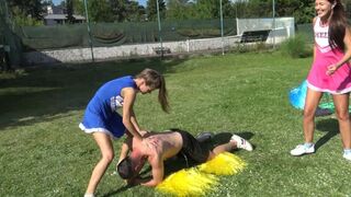 cheerleader kicking fun