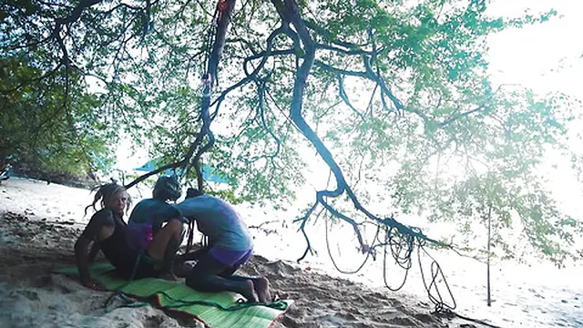 3 Tattooed Alt TEEN in One Rope Fantasy