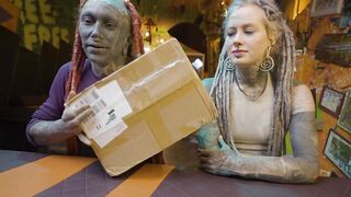Tattooed Lovers Dive Into Kinky Toy Unboxing