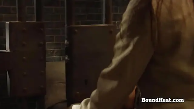 Naked submissive lesbian slave fingers herself with madame’s panties