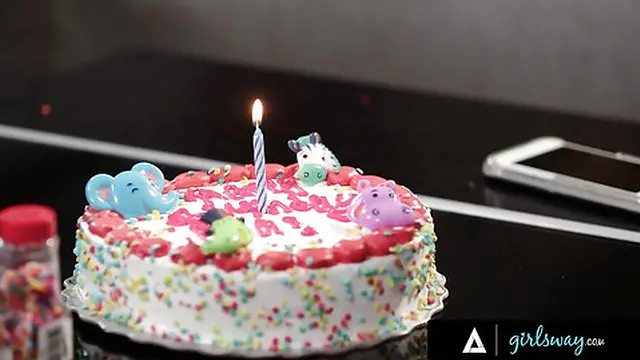 GIRLSWAY - Angela White Douses Eva Lovia With Whipped Cream, Licks Her Ass🍑 For Birthdays