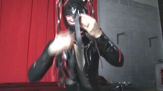 Catsuit with Hood and Inflatable Buttplug Camgirl