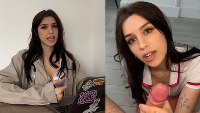 Green-eyed nurse craves your cum for herself